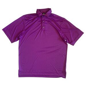 Footjoy Men's Size M Short Sleeve Collared Purple Golf CFN Logo Polo Shirt